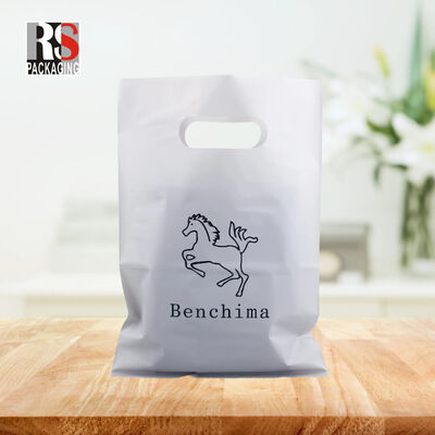buy Custom Print LDPE HDPE Die Cut Handle Carry Poly Grocery Supermarket Merchandise Gift Plastic Packaging Shopping Bag With LOGO online manufacture