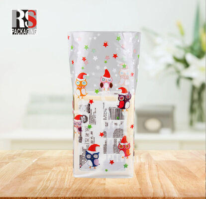 buy Customization Stand Up Pouch Cross Block Bottom Bags Cellophane Clear Treat Poly Plastic Bag Square Bottom Bags online manufacture