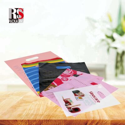 Buy Customized Handle Bag Plastic Packaging Handle Shopping Bags Lightweight And Portable Design Surface Pattern Printing online manufacture